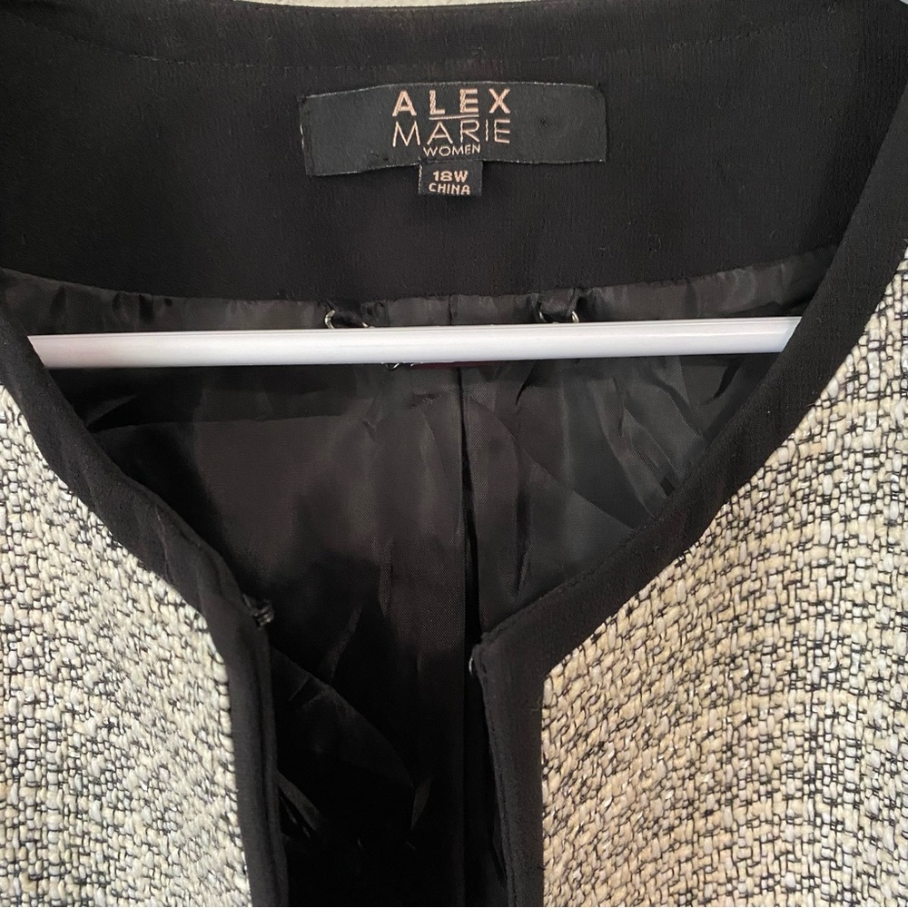 Alex Marie Open Front Tweed Jacket 18W Plus Size Knit Blazer Coatigan Old Money - Picture 5 of 8